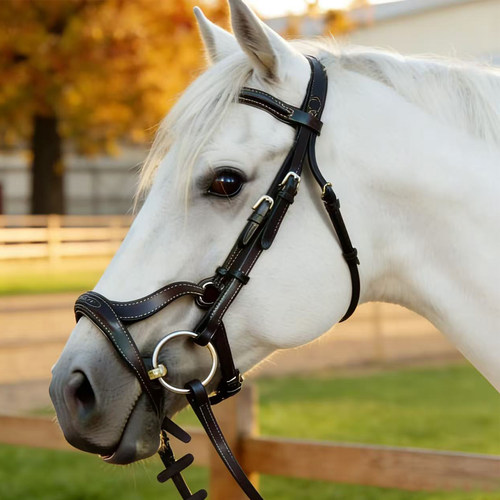 SilverRoyal英式水勒牛皮缰绳