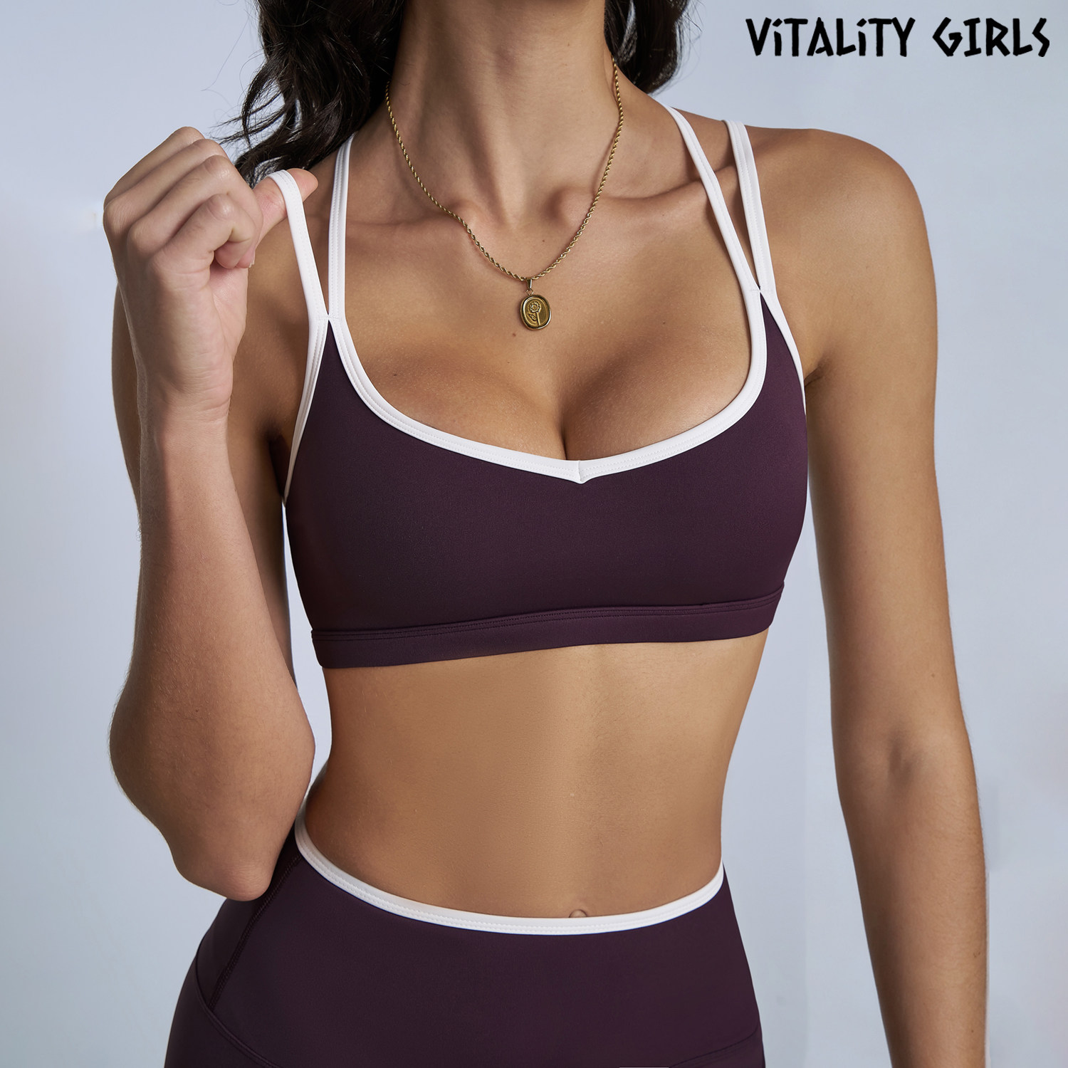 Vitality Girls撞色瑜伽服撸铁内衣美背外穿健身文胸裸感缓震速干,运动/瑜伽/健身/球迷用品,瑜伽内衣,淘宝优惠券,粉丝福利购,淘宝优惠卷