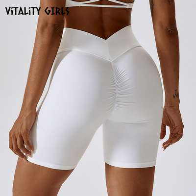 Vitality Girls欧美V腰瑜伽四分裤蜜桃提臀紧身健身服骑行短裤女