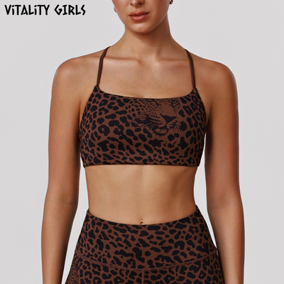VitalityGirls欧美豹纹运动内衣性感细带美背瑜伽bra健身撸铁外穿
