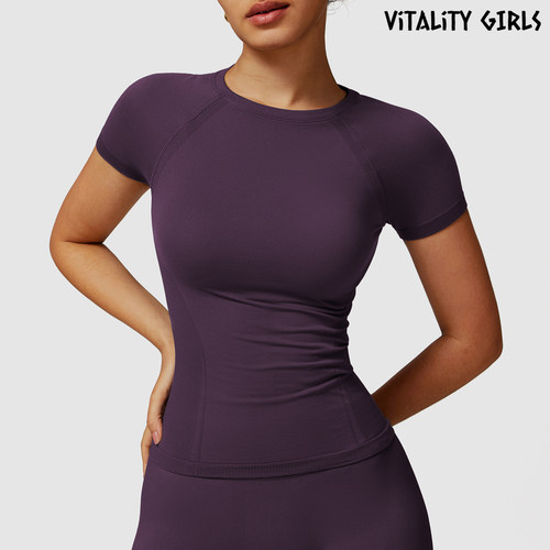 Vitality Girls运动健身短袖女速干轻薄透气吸汗外穿训练T恤显瘦