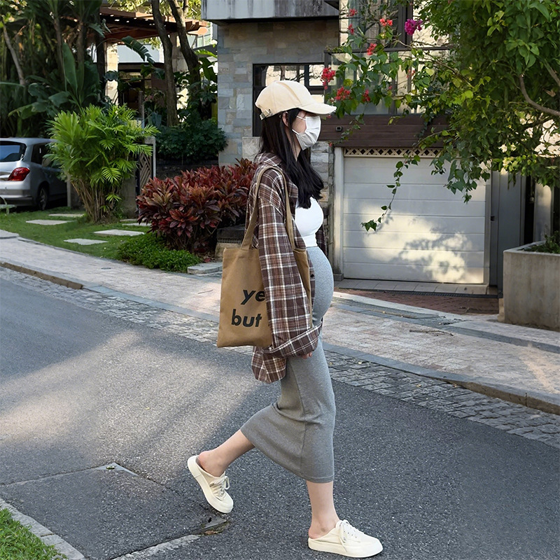 高级感孕妇裙夏季薄款包臀裙无托腹针织长裙子百搭直筒显瘦孕妇装
