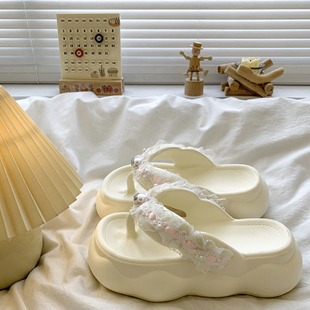 海边度假 网红爆款 厚底沙滩人字拖鞋 女夏外穿2025新款 踩屎感洞洞鞋