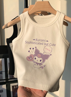 女童2025夏季新款儿童背心无袖t恤上衣宝宝中大童库洛米打底衫ins