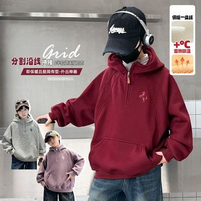 男童马年本命年红色加厚新年衣服