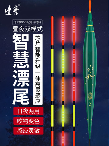 达摩浮漂咬钩变色夜光漂日夜两用电子感应鱼漂野钓鲫鲤综合DP-01