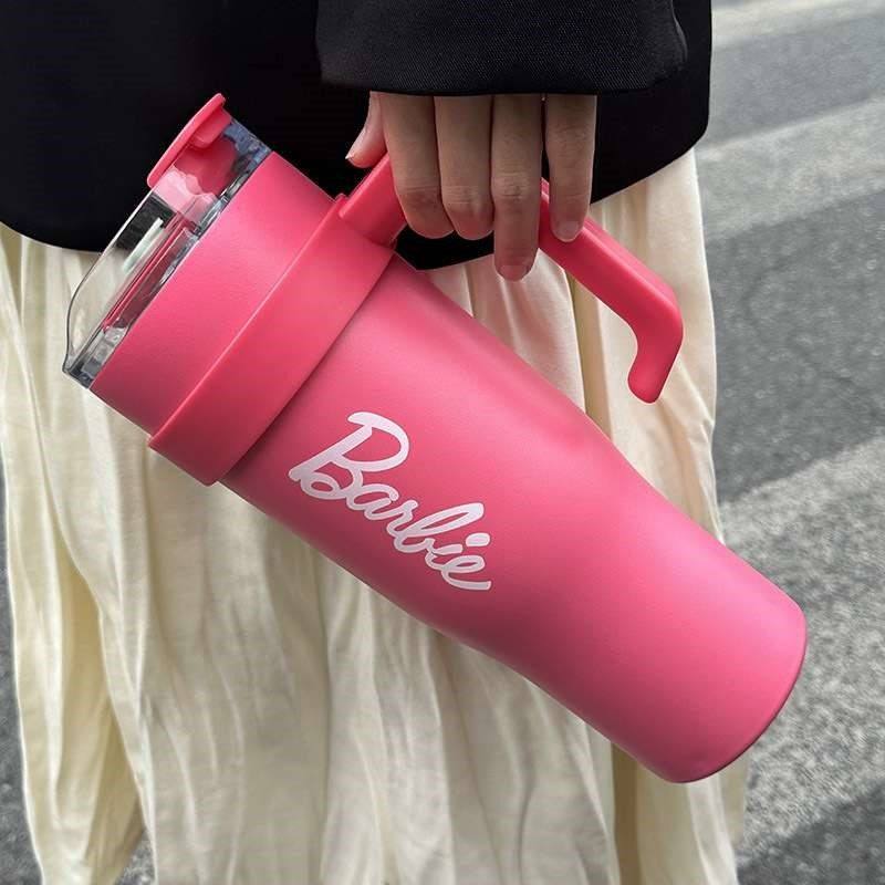 名创优品MINISO芭比胶囊系列巨无霸钢杯大容量吸管杯1300ml,餐饮具,保冷/保温杯,淘宝优惠券,粉丝福利购,淘宝优惠卷