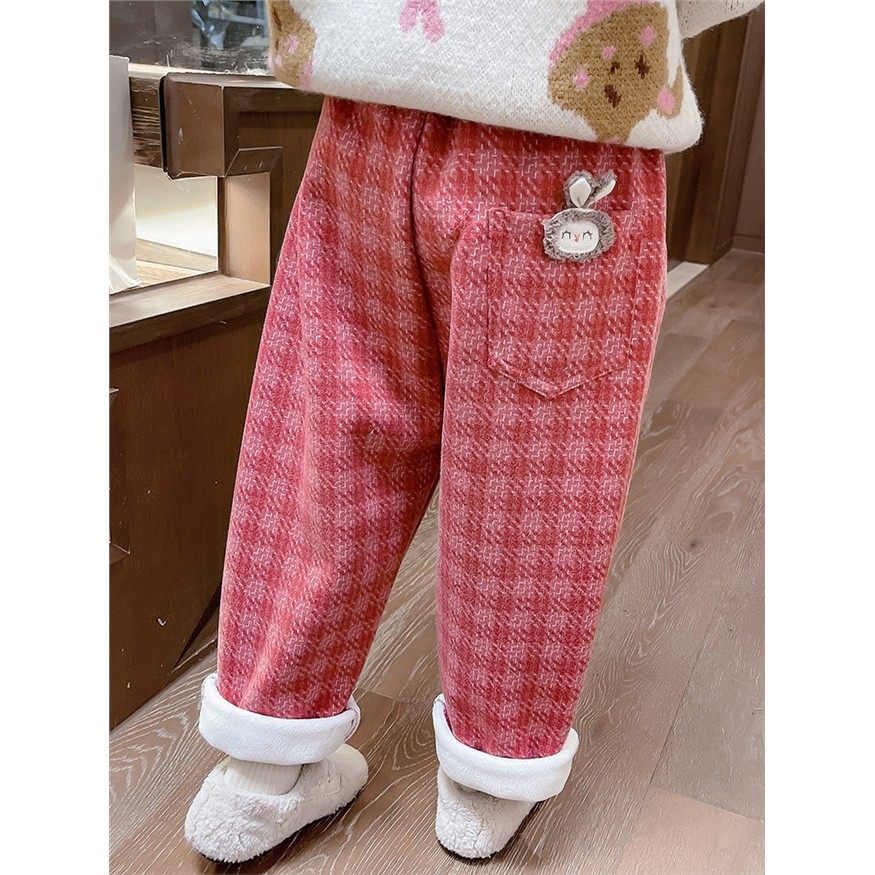 女小童加绒裤子秋冬季新款女宝宝格子毛呢裤冬装小女孩百搭长裤潮,女装/女士精品,卫裤,淘宝优惠券,粉丝福利购,淘宝优惠卷