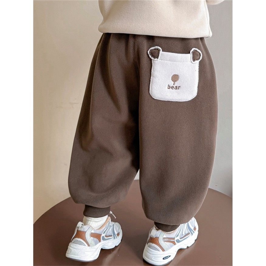 女小童加绒小熊卫裤秋冬季女宝宝保暖运动裤冬装幼儿园外穿休闲裤,女装/女士精品,卫裤,淘宝优惠券,粉丝福利购,淘宝优惠卷