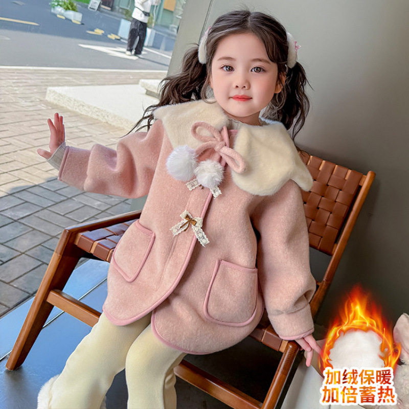 女童冬季加绒外套宝宝呢子大衣冬季加厚普通外套儿童韩版保暖外套,童装/婴儿装/亲子装,呢大衣,淘宝优惠券,粉丝福利购,淘宝优惠卷