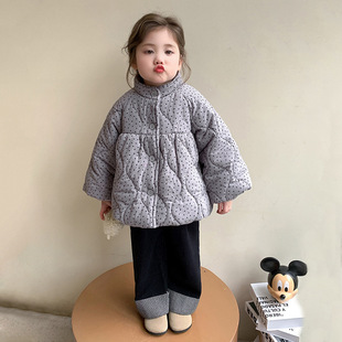 韩系女童加厚棉服外套秋冬装2024新款女宝宝森系棉衣儿童加绒棉袄