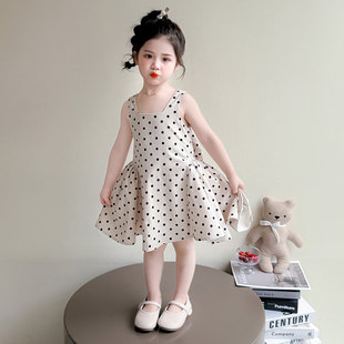 女小童波点连衣裙夏季2025新款女宝宝吊带薄裙子夏装超好看公主裙
