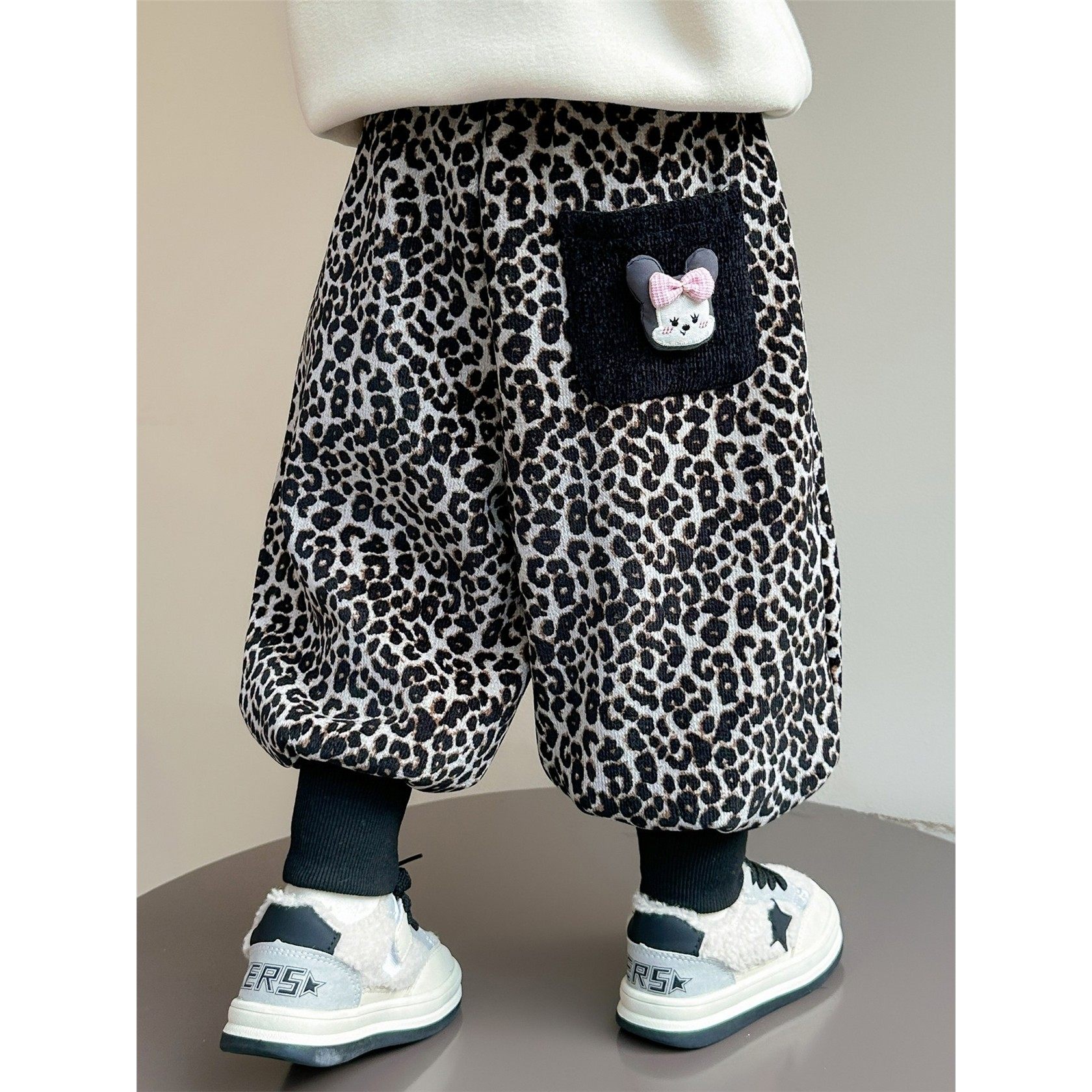女小童洋气外穿卫裤秋冬款女宝宝加绒加厚长裤冬装儿童豹纹运动裤,女装/女士精品,卫裤,淘宝优惠券,粉丝福利购,淘宝优惠卷