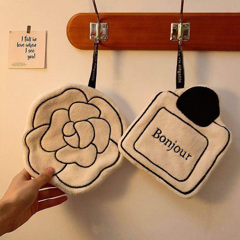 高级感擦手巾山茶花擦手巾ins风轻奢擦手毛巾挂式可爱加厚不掉毛,家庭/个人清洁工具,厨房擦手巾,淘宝优惠券,粉丝福利购,淘宝优惠卷