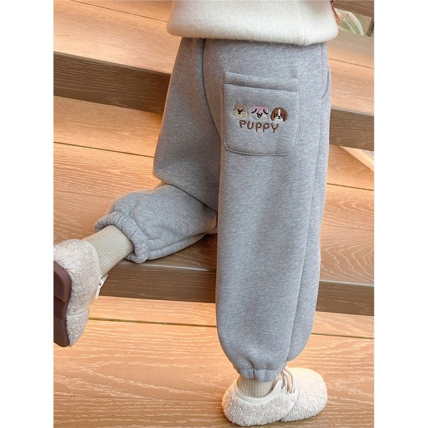 女小童加绒卫裤秋冬季2025新款宝宝加厚羊驼绒冬装儿童休闲运动裤,女装/女士精品,卫裤,淘宝优惠券,粉丝福利购,淘宝优惠卷