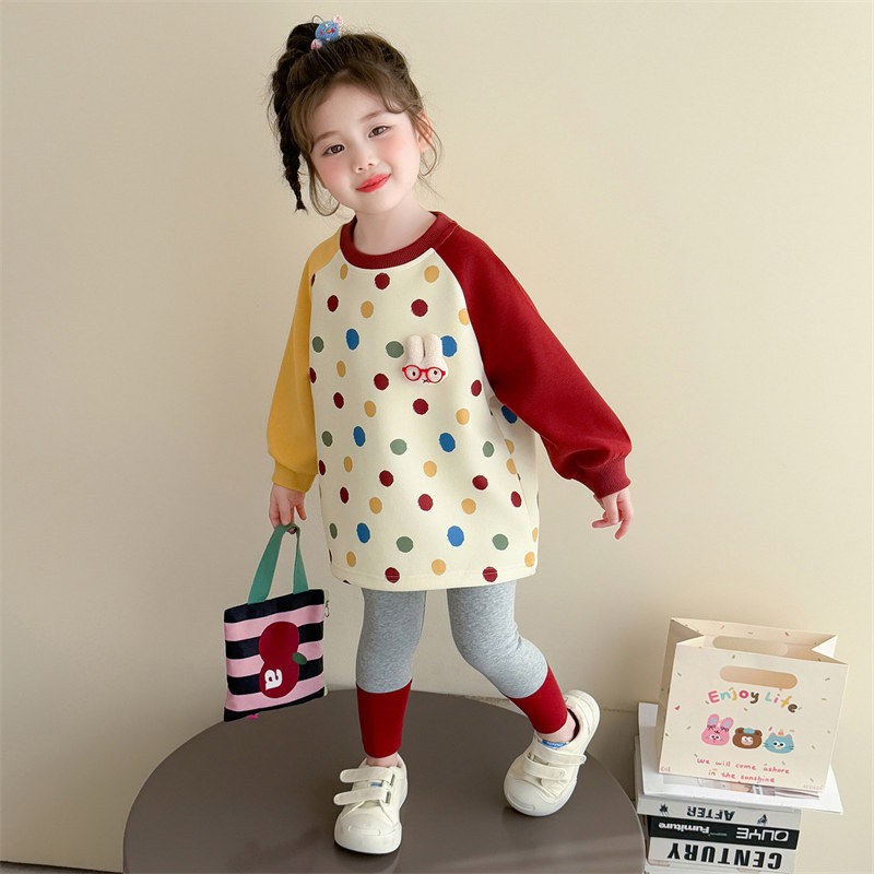 女小童秋款套装2025新款宝宝洋气撞色卫衣春秋装小女孩休闲两件套,女装/女士精品,时尚套装,淘宝优惠券,粉丝福利购,淘宝优惠卷