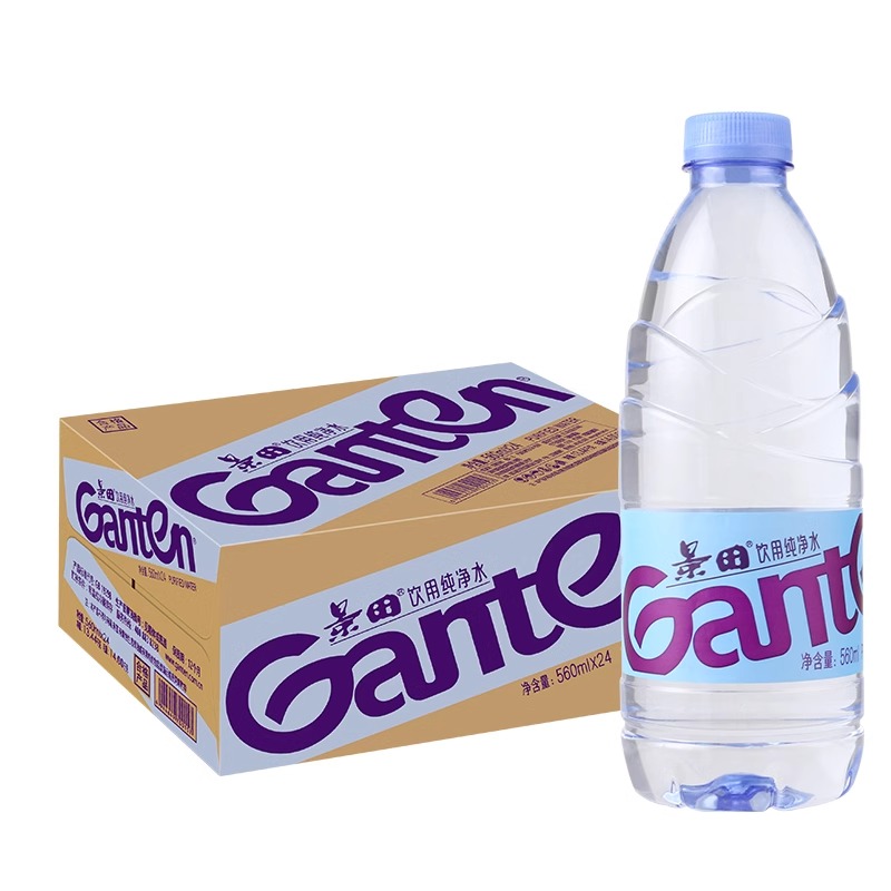 百亿景田饮用纯净水360ml*24瓶包邮560ml*24小瓶装水非矿泉水