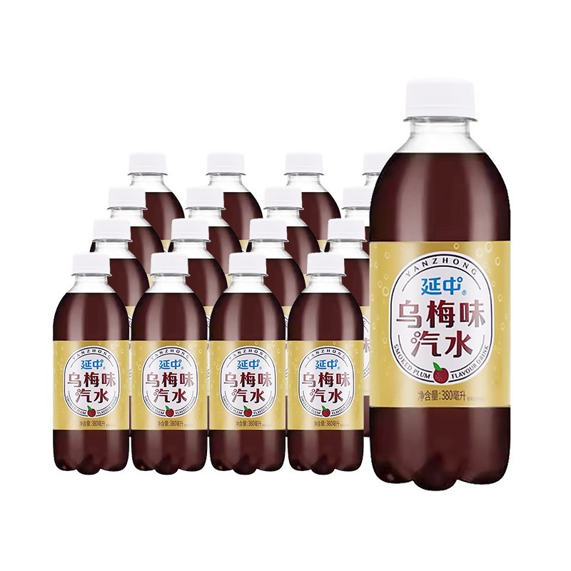 上海延中乌梅汁380ml*12瓶夏盐汽水整箱包邮降温解暑碳酸汽水饮料