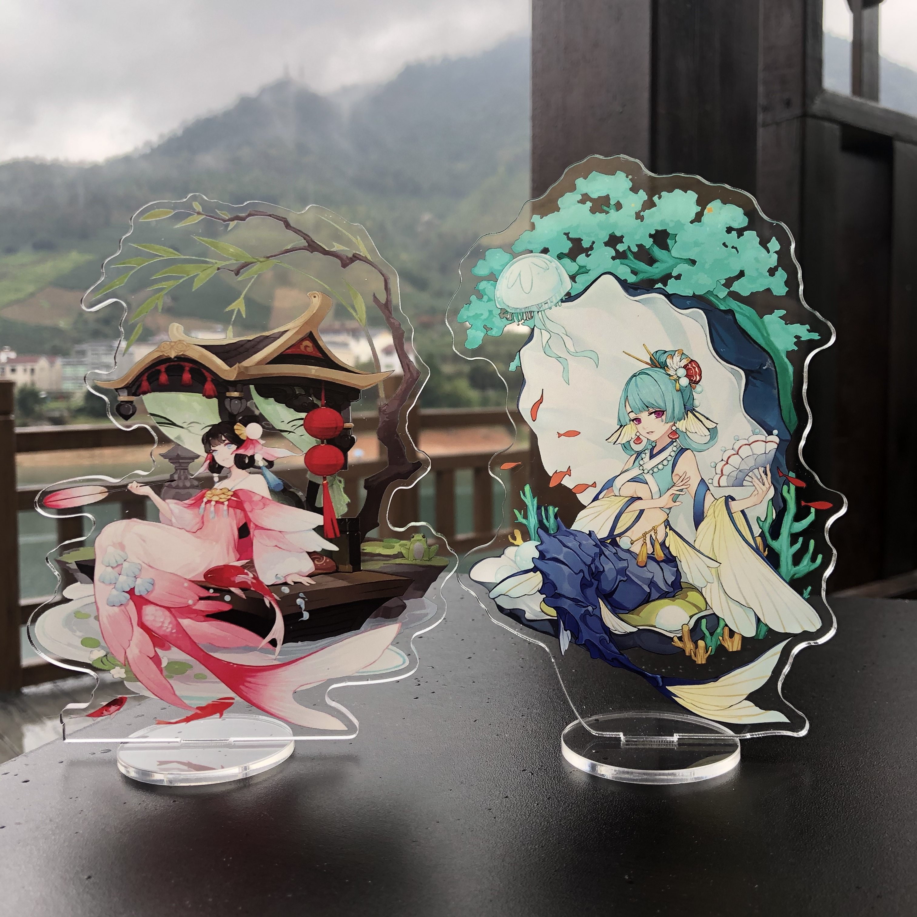 阴阳师周边 稻荷神桃花妖 樱花妖 椒图 以津真天亚克力立牌摆件