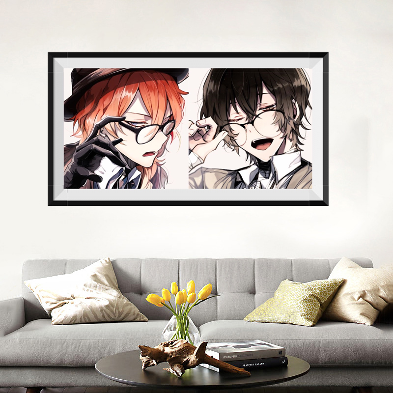 文豪野犬贴钻十字绣太宰治中原中也钻石画5d魔方圆钻客厅装饰画,居家布艺,十字绣套件,淘宝优惠券,粉丝福利购,淘宝优惠卷