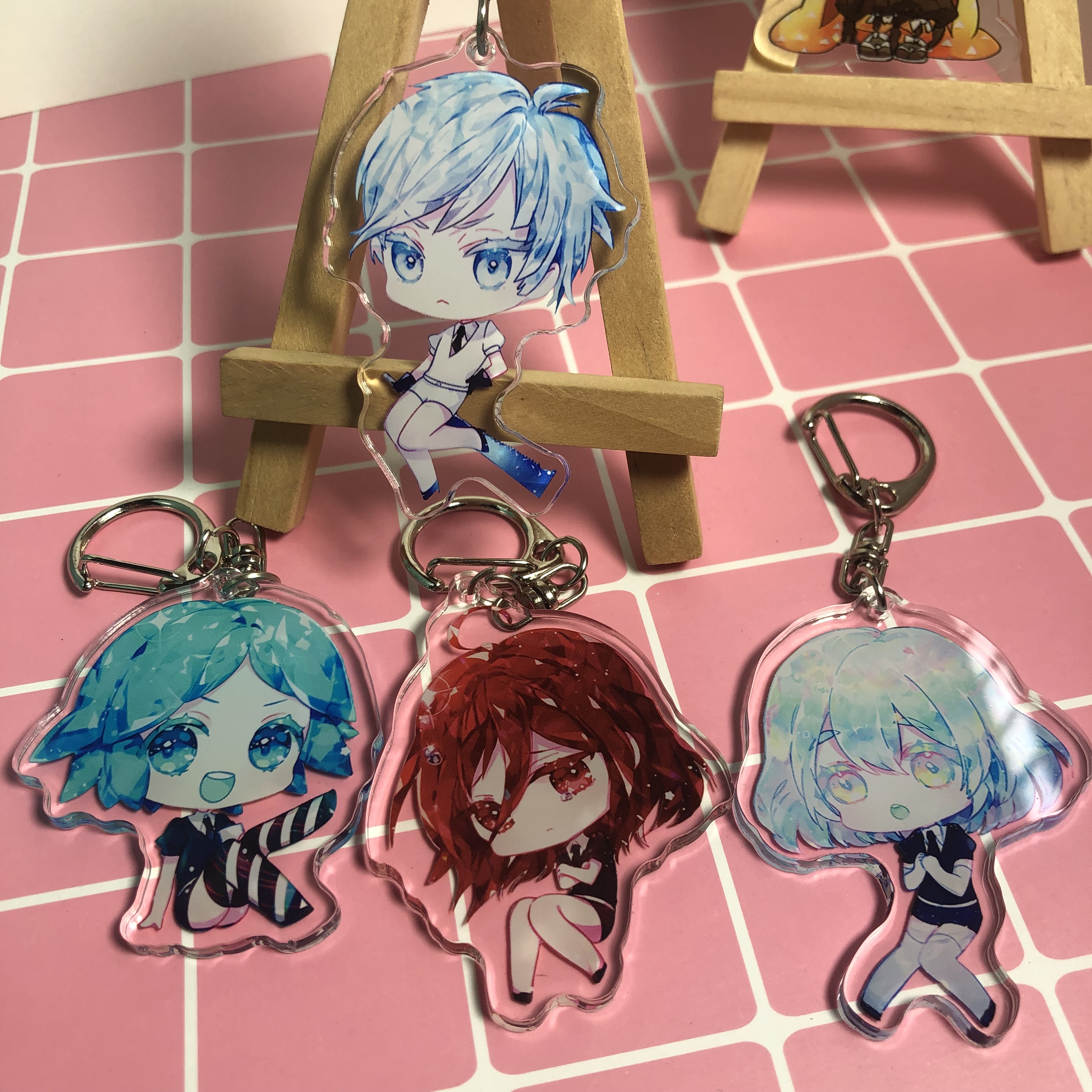 宝石之国周边钥匙扣法斯南极石辰砂钻石动漫夹层图案挂饰包包挂件