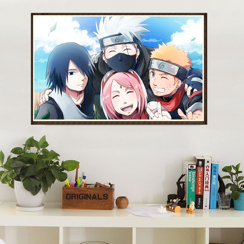 二次元十字绣线绣第七班鸣人佐助小樱卡卡西动漫小幅钻石绣挂画