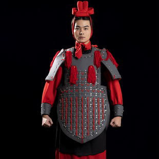 将军大帅大将中国风汉服勇士甲胄铠甲士兵战袍演出服套装 古装 男款