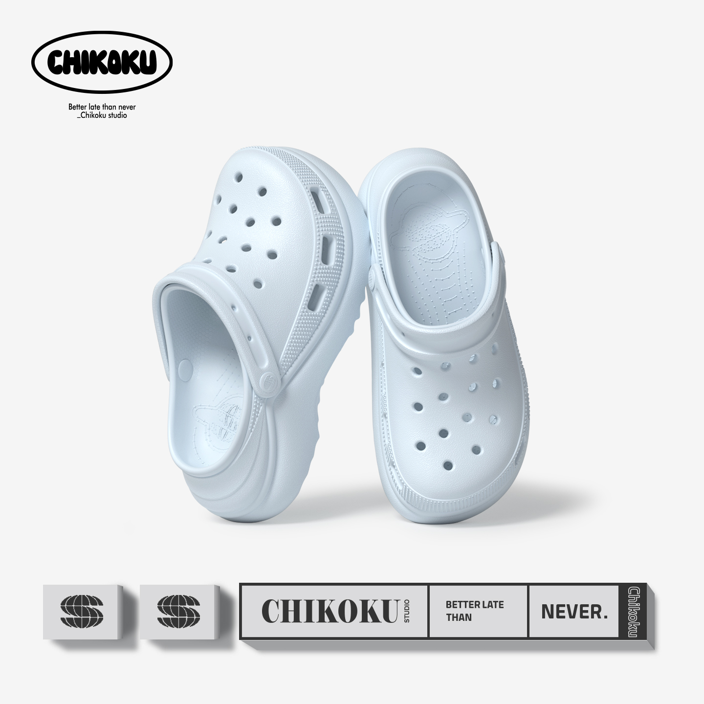 chikoku雪浪洞洞鞋女夏季新款