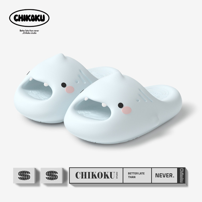chikoku小萌鲨拖鞋baby蓝情侣款图片