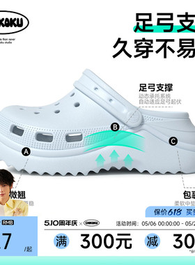 【申浩男推荐】雪浪5.5cm足弓支撑厚底增高婚纱洞洞鞋女新款凉鞋