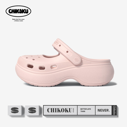 chikoku玛丽珍厚底增高洞洞鞋