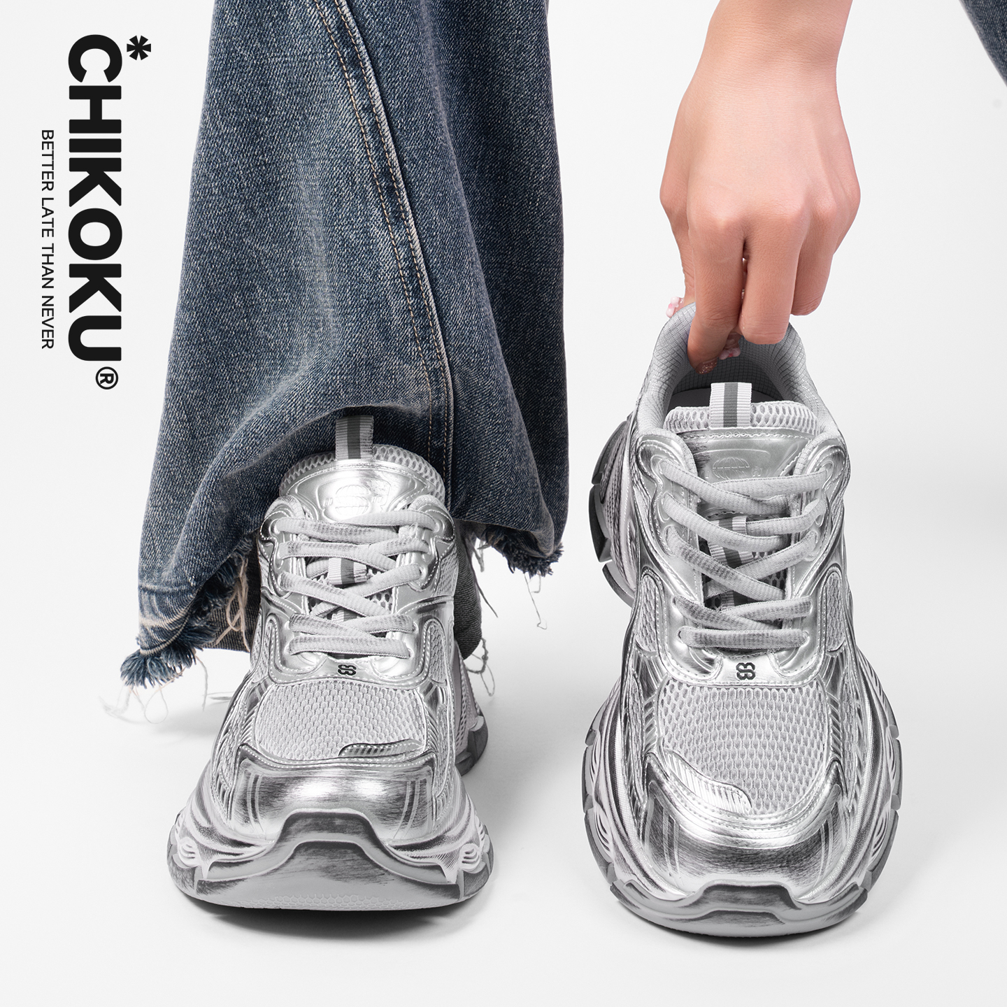 chikoku2025新款老爹鞋男