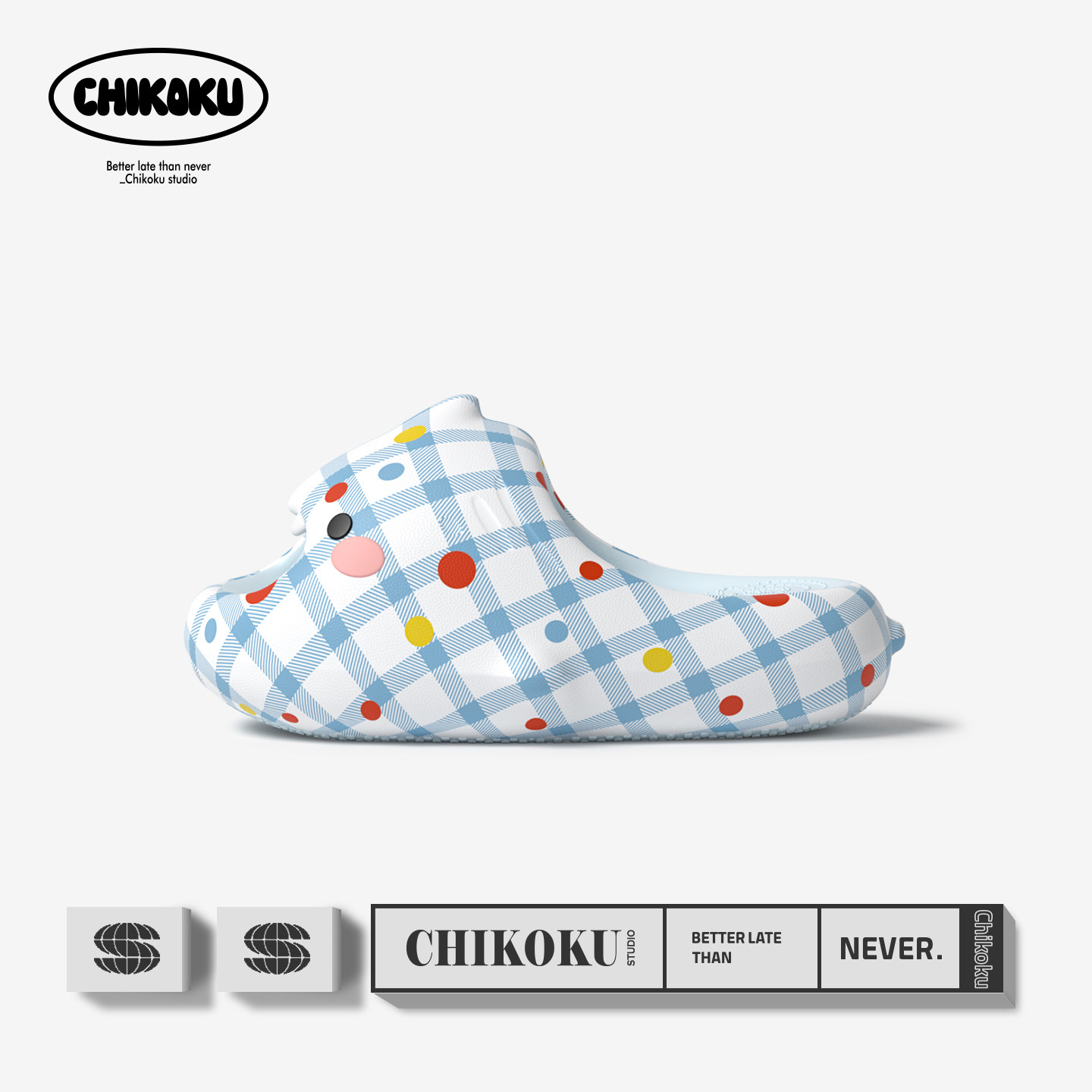 chikoku儿童厚底足弓支撑拖鞋										