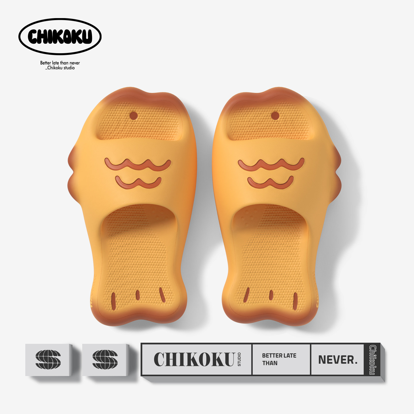 chikoku可爱鲷鱼烧拖鞋女居家eva踩屎感厚底情侣外穿凉拖鞋