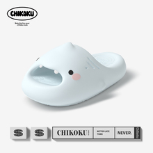 chikoku鲨鱼拖鞋女新款家居室内可爱厚底浴室洗澡防滑情侣凉拖男
