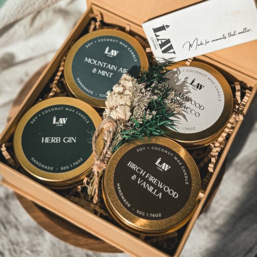 Candle Gift Set 香薰蜡烛礼盒4款旅行装手工香氛蜡烛送礼礼盒