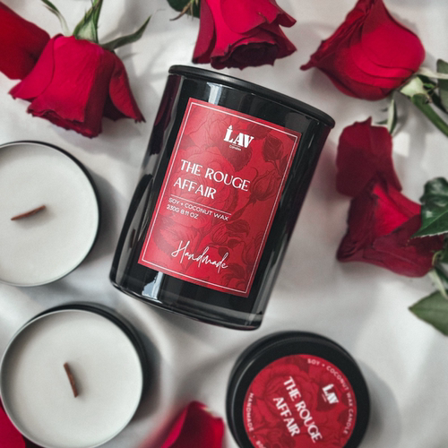 The Rouge Affair黑玫瑰檀香香薰蜡烛礼盒家用持久香氛卧室内留香
