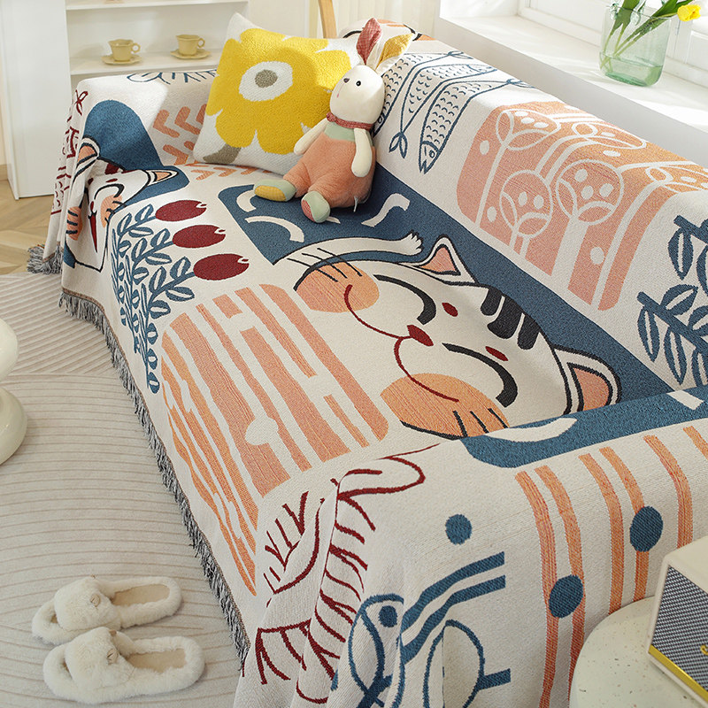 ins风万能针织沙发巾防猫抓盖布全盖沙发垫罩三人四季通用沙发套,居家布艺,沙发套,淘宝优惠券,粉丝福利购,淘宝优惠卷