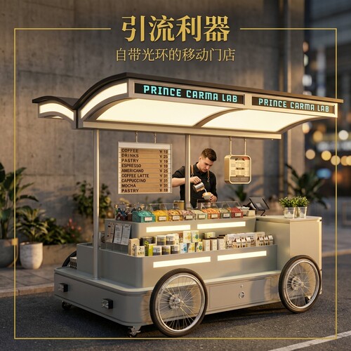商用户外摆摊带灯美食车