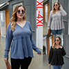 winter knit top t-shirt obese fat ladies plus size blouse xl