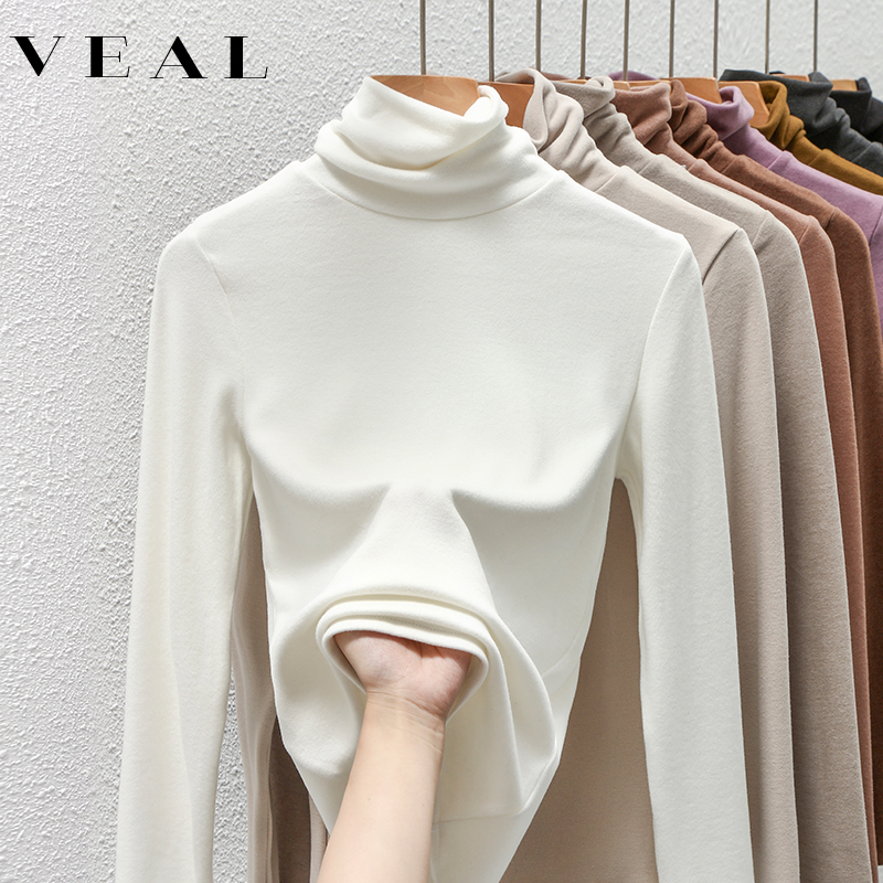 高领德绒打底衫女秋冬季保暖上衣