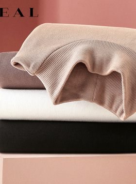 莫代尔打底衫女秋冬内搭黑色长袖薄款2025新款半高领螺纹T恤上衣