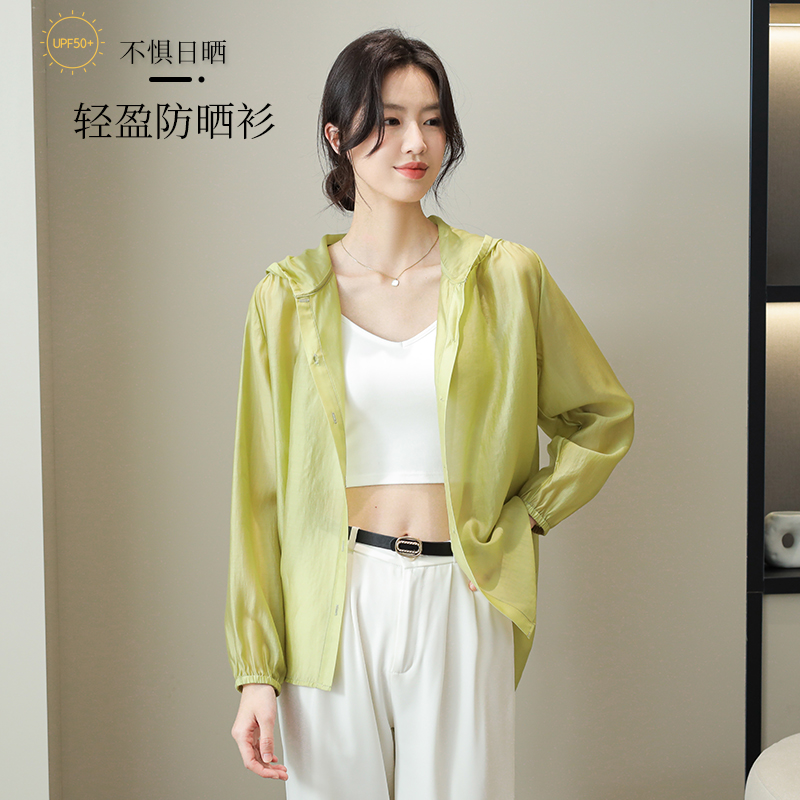 莱赛尔天丝防晒衬衫女薄款夏季