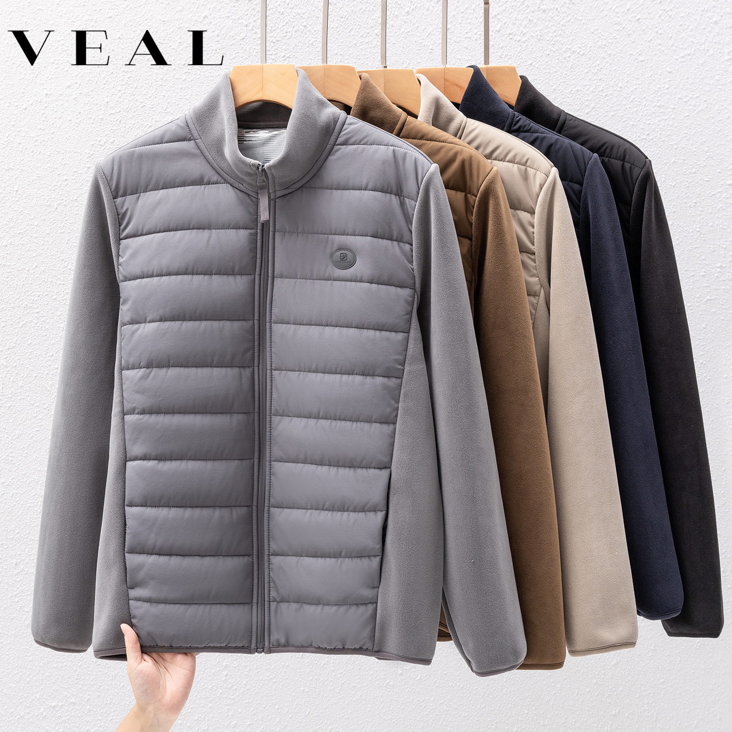 绵羊毛气绒防风立领男士外套冬季