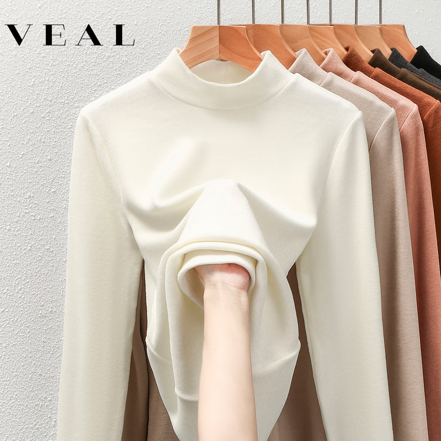 加厚发热德绒打底衫女冬保暖上衣