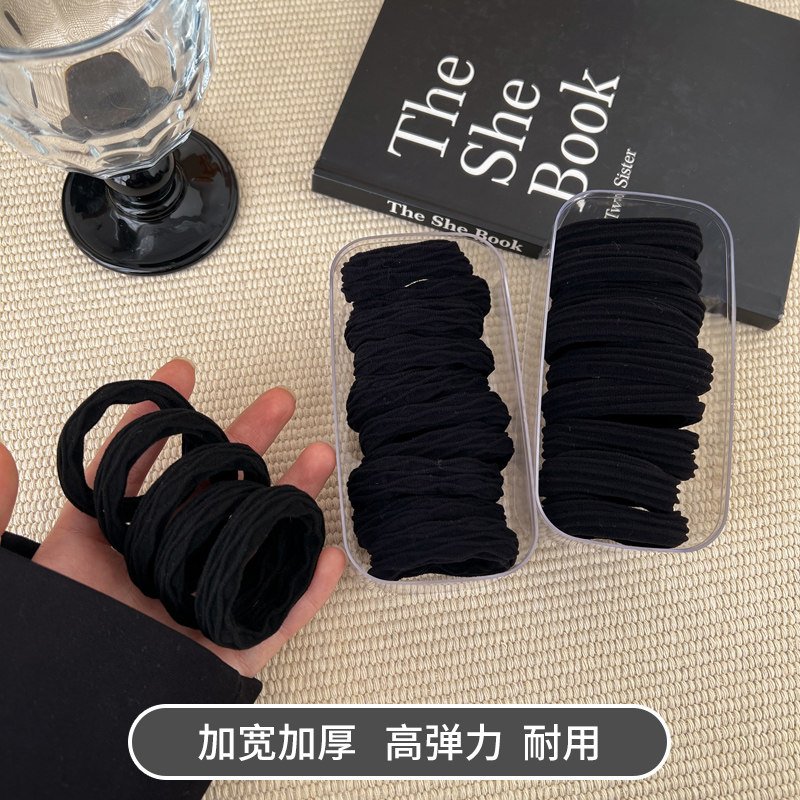 黑色软糯不伤发头绳高弹力耐用无缝发圈扎高马尾绑头发橡皮筋,饰品/流行首饰/时尚饰品新,发饰,淘宝优惠券,粉丝福利购,淘宝优惠卷