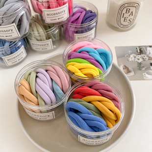 加粗款 无接缝发圈高弹力耐用扎头绳简约黑色皮筋高马尾皮套头饰女