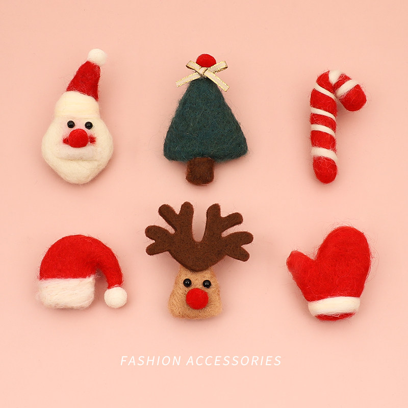 圣诞老人节日胸针女可爱徽章diy羊毛毡包包装饰毛衣别针ins潮个性