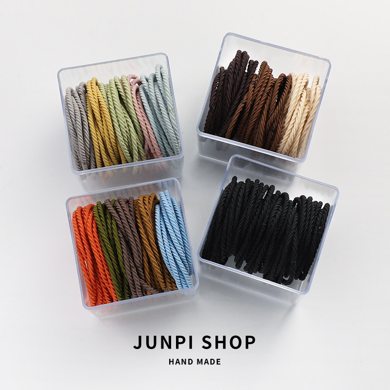 50根装黑色高弹力耐用皮筋女简约