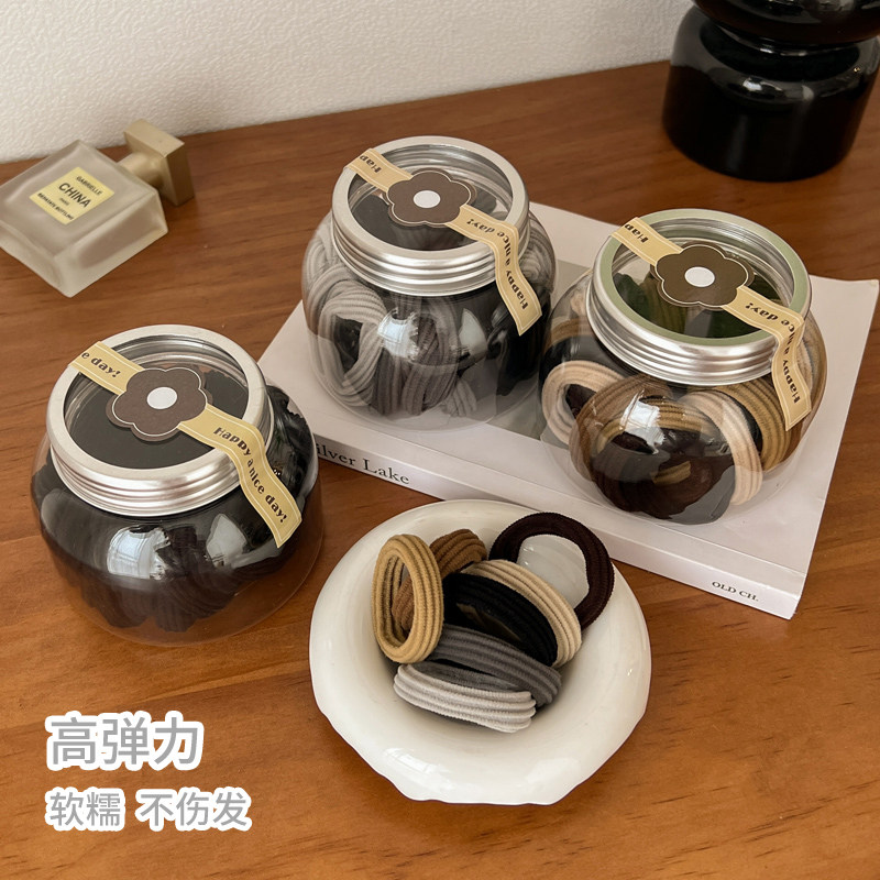 新款高弹力无接缝发圈儿童皮筋女扎马尾头绳耐用不伤发绳丸子头饰